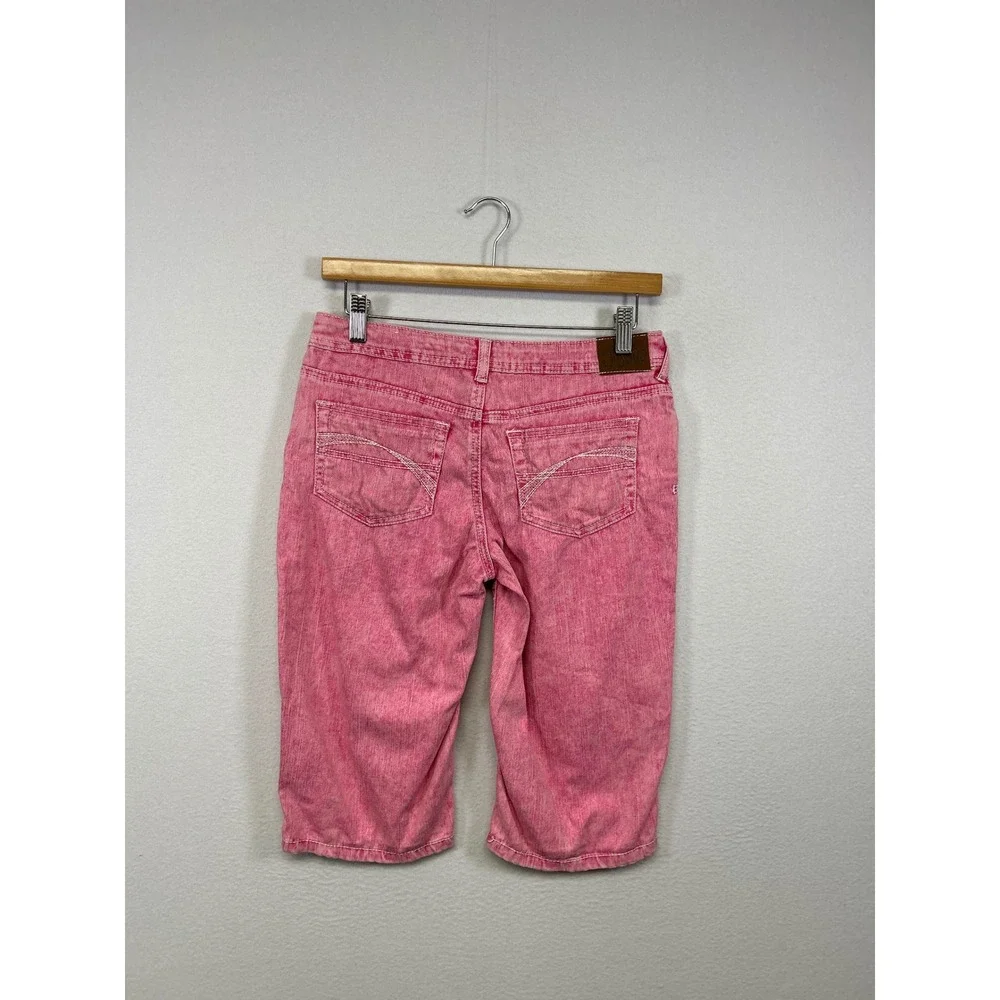 Y2K Kidcore Justice Girls 14R Pink Acid Wash Simply Low Bermuda Denim Shorts